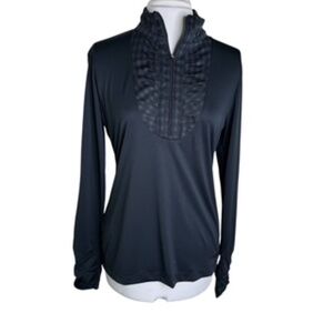 NWOT Cutter & Buck Navy 1/4 Zip Collar Long Sleeve Thumb Hole Top Size L